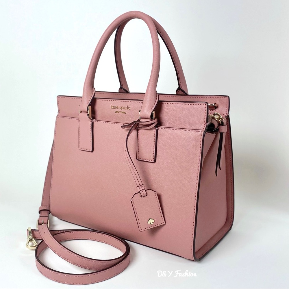 Kate Spade Cameron Medium Satchel Crossbody Handbag in Dusty Peony Pink